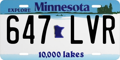 MN license plate 647LVR