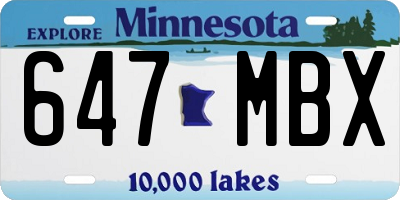 MN license plate 647MBX