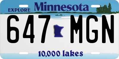MN license plate 647MGN