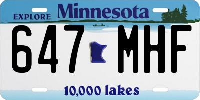 MN license plate 647MHF