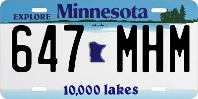 MN license plate 647MHM