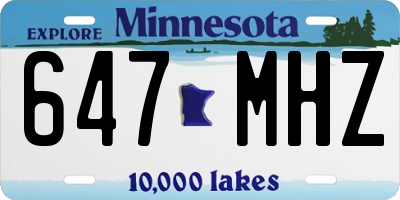 MN license plate 647MHZ