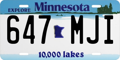MN license plate 647MJI