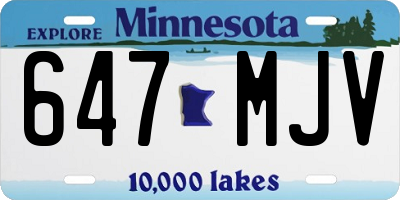 MN license plate 647MJV