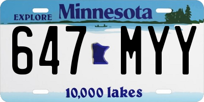 MN license plate 647MYY