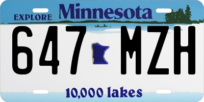 MN license plate 647MZH