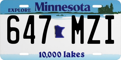 MN license plate 647MZI