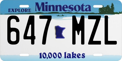 MN license plate 647MZL