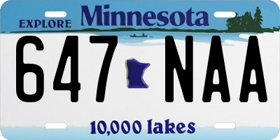 MN license plate 647NAA