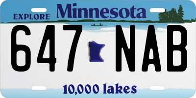 MN license plate 647NAB