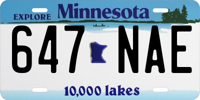 MN license plate 647NAE