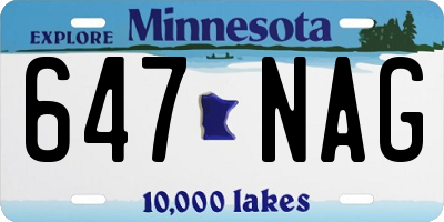 MN license plate 647NAG