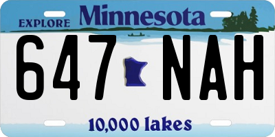 MN license plate 647NAH