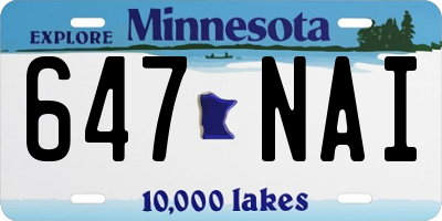 MN license plate 647NAI