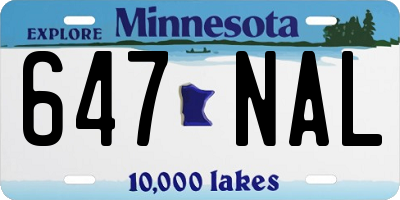 MN license plate 647NAL