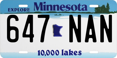 MN license plate 647NAN