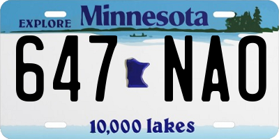 MN license plate 647NAO