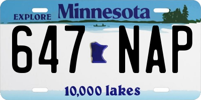 MN license plate 647NAP