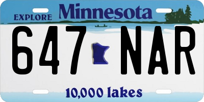 MN license plate 647NAR