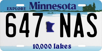 MN license plate 647NAS
