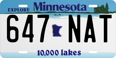 MN license plate 647NAT