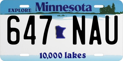 MN license plate 647NAU
