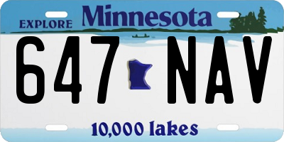 MN license plate 647NAV