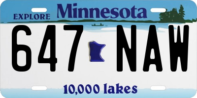 MN license plate 647NAW