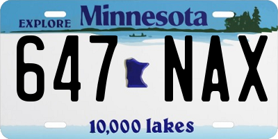 MN license plate 647NAX