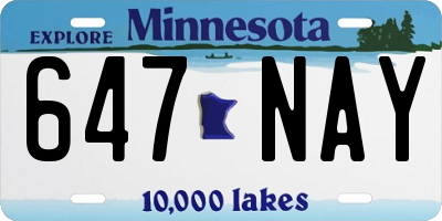 MN license plate 647NAY