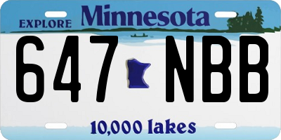 MN license plate 647NBB