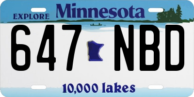 MN license plate 647NBD
