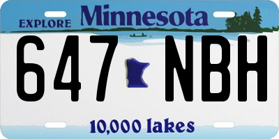 MN license plate 647NBH