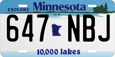 MN license plate 647NBJ