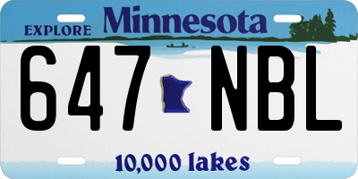 MN license plate 647NBL