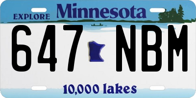 MN license plate 647NBM