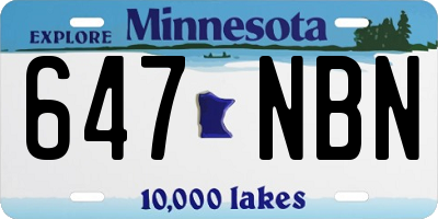 MN license plate 647NBN
