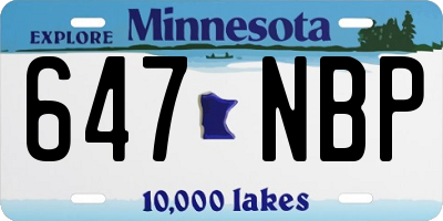 MN license plate 647NBP