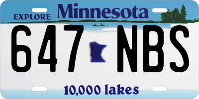 MN license plate 647NBS
