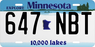 MN license plate 647NBT