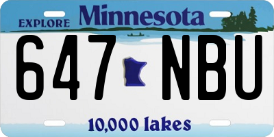 MN license plate 647NBU