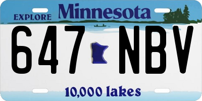 MN license plate 647NBV