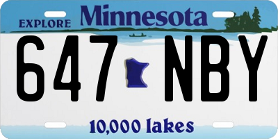 MN license plate 647NBY