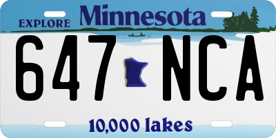 MN license plate 647NCA
