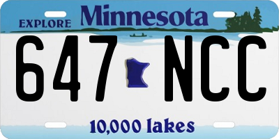MN license plate 647NCC
