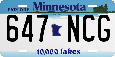 MN license plate 647NCG