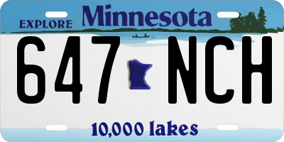 MN license plate 647NCH