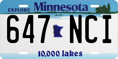 MN license plate 647NCI