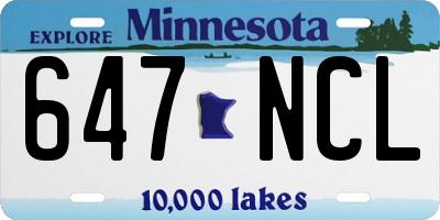 MN license plate 647NCL