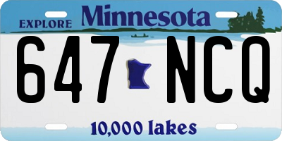 MN license plate 647NCQ